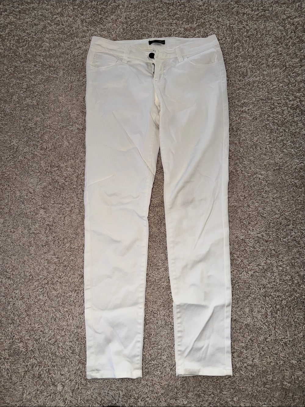 Aqua White Stretch Cotton Blend Pants
